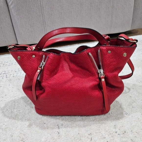 Burberry Red Leather/Canvas 2 Way Bag! - Picture 1 of 10